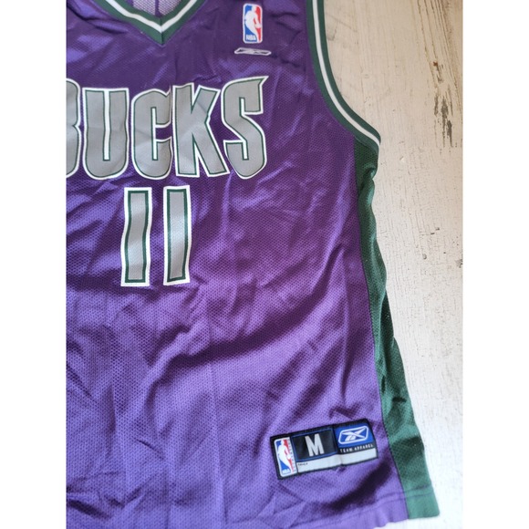 Bucks youth medium Ford 11 basketball jersey purple green clothing - Picture 3 of 8